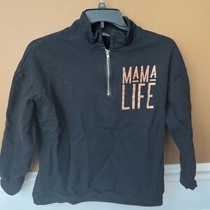Minetom Women’s Mama Life Quarter Zip Sweatshirt Size Large